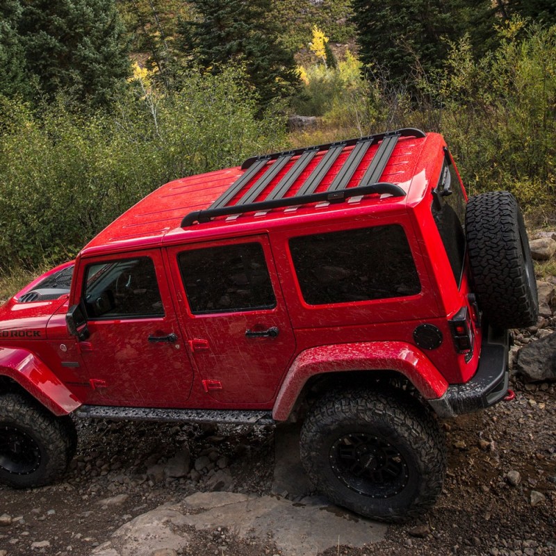 Barre De Toit Jeep Wrangler 4 Portes 2007 2018 Longitudinales Aluminium