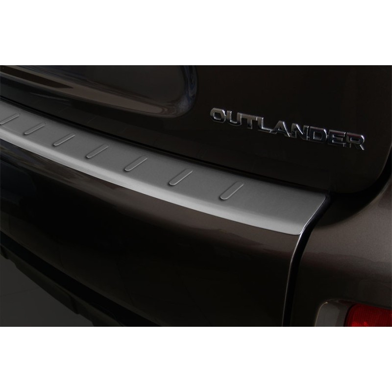Protection De Seuil Arrière Inox Pour Mitsubishi Outlander II / Peugeot 4007 / Citroën C-Crosser (2006-2012) - Design 'Ribs'