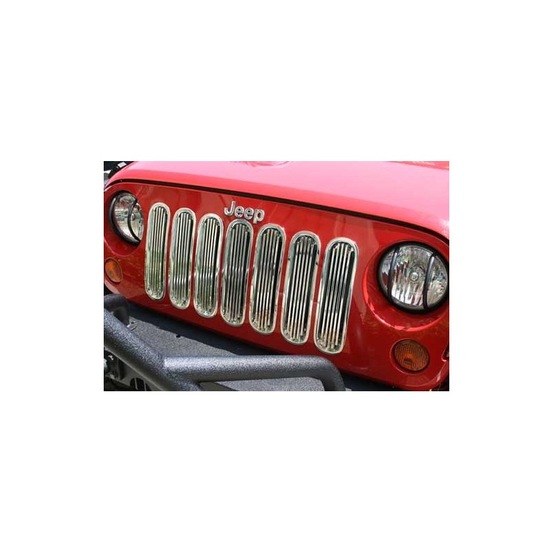 entourage grille chrome calandre JEEP WRANGLER JK - Access Utilitaire - Vente en ligne d'accessoires auto et Véhicules Utilitaires