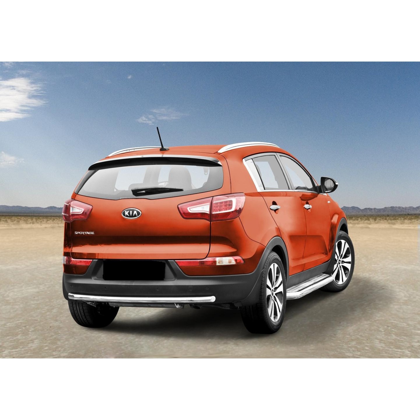 Protection Seuil Pare-Chocs Arrière INOX Brossé Compatible Kia Sportage 4 2015-2018