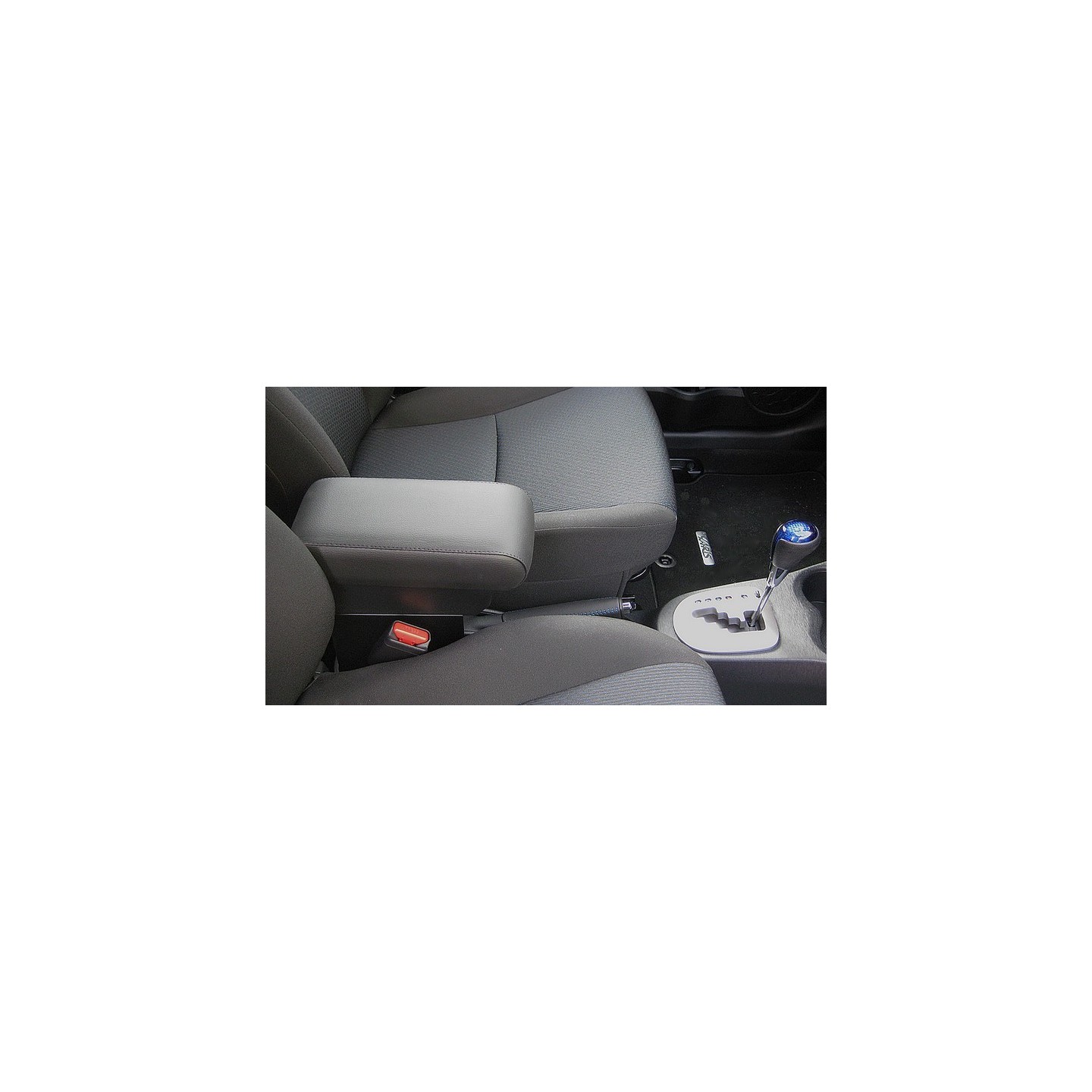 Accoudoir Central Pour Toyota Yaris 2015-2021 – Noir Avec Coutures Rouges – Compartiment Rangement Porte-gobelet – Installation Facile