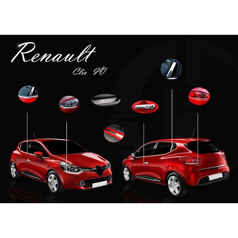 Pack Chrome 15 pieces RENAULT CLIO 4 - Access Utilitaire - Vente en ligne d'accessoires auto et Véhicules Utilitaires