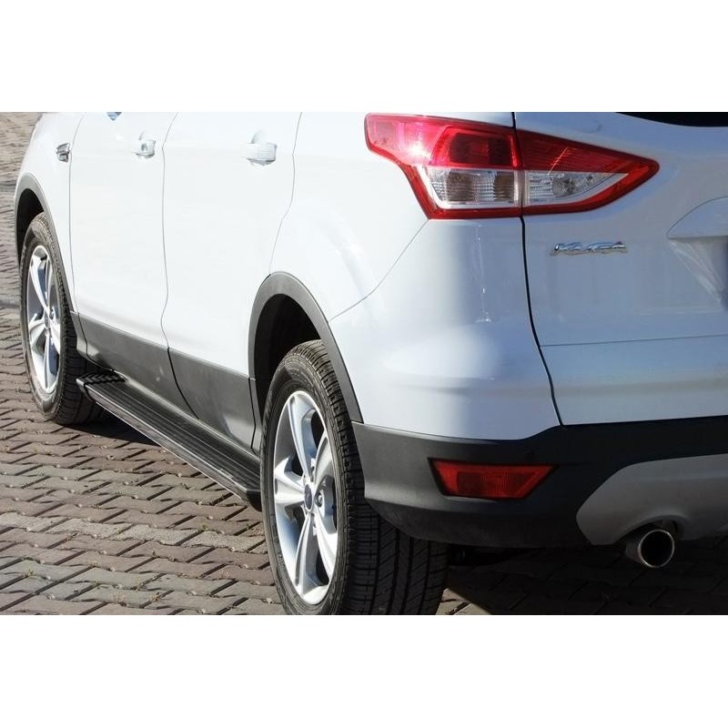 Marchepieds Latéraux Aluminium Pour Ford Kuga 2 (2017-2019) – Paire, Couleur Argent/noir, Fixe