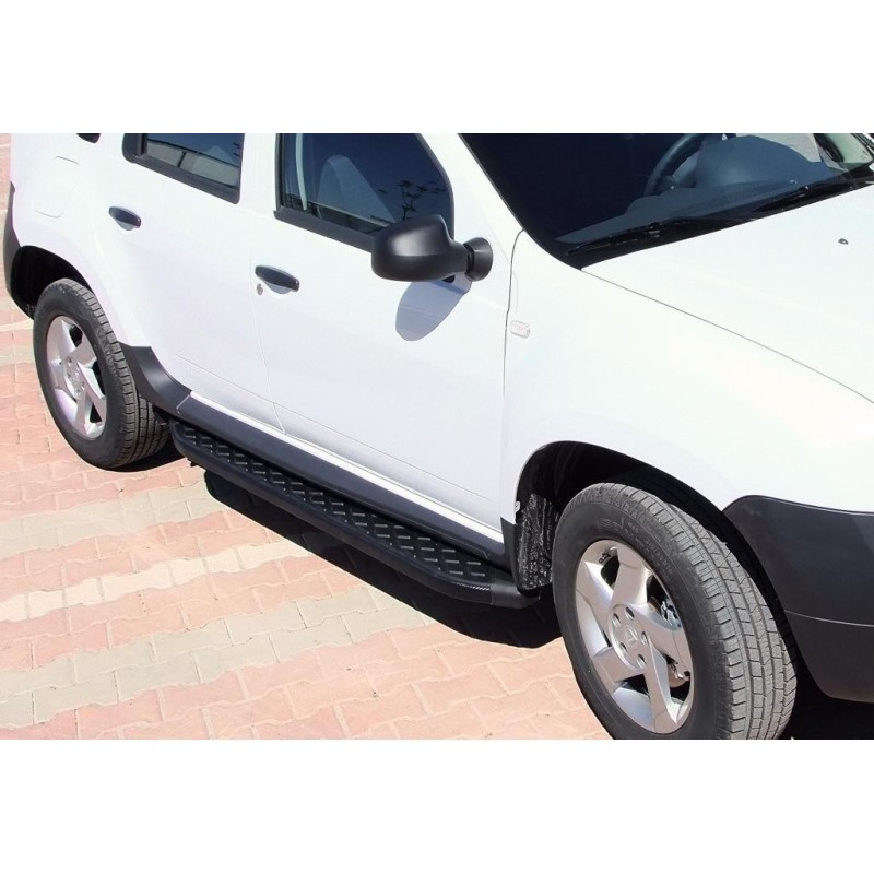 Marchepieds Latéraux OMAC Pour Opel Mokka 2012-2019 - Aluminium Noir/argenté, Antidérapant, Facile à Poser