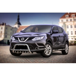 PARE BUFFLE-NISSAN-QASHQAI-2014-2016- HOMOLOGUE INOX - GRILLE