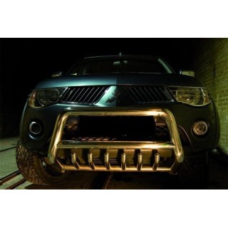 PARE BUFFLE-MITSUBISHI-L-200-2006-2010- HOMOLOGUE INOX - GRILLE