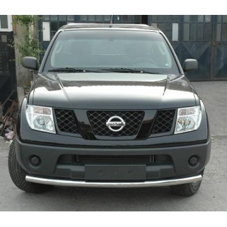 PARE BUFFLE-NISSAN NAVARA 2005 2010 INOX  PROTECTION BASSE 76mm