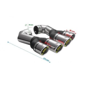 Embout Echappement-VOLKSWAGEN-TOUAREG-2002-2021-Double sorties INOX 2X70