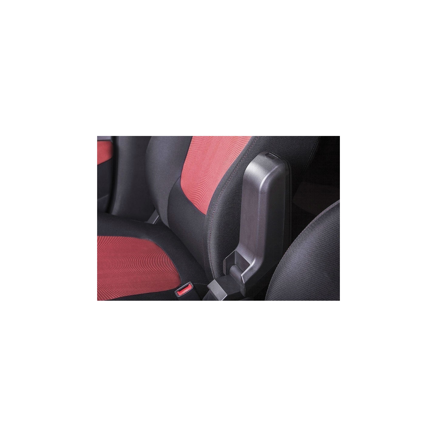Accoudoir Central Pour Honda Fit Jazz 2 (2008-2013) | Boîte De Rangement Console - Noir Rouge Sans USB
