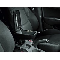 Accoudoir Central Skoda Fabia MK I (1999-2007) – Simili Cuir Noir – Avec Rangement Relevable & Ouverture à Ressort