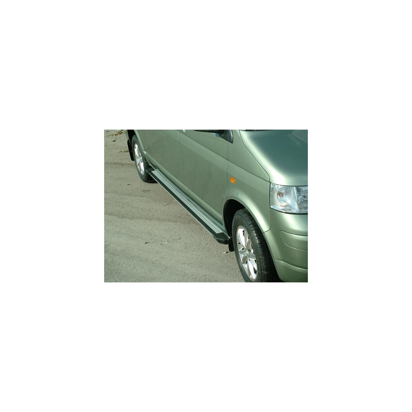 Marchepieds Latéraux OMAC Pour VW T6 T6.1 Transporter 2015-2024 Alu Argent L1 Court