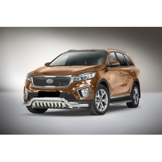 PARE BUFFLE-KIA-SORENTO-2015-2018-HOMOLOGUE INOX - PROTECTION BASSE plaque