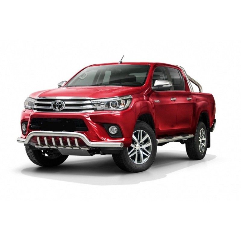 PARE BUFFLE-TOYOTA-HI-LUX-2015-2018-HOMOLOGUE INOX - PROTECTION BASSE - GRILLE