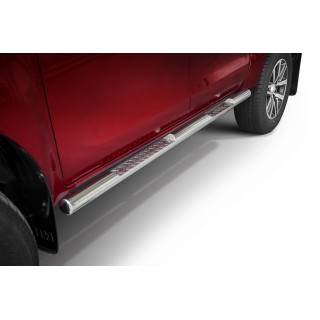 Marche pieds-TOYOTA-HI-LUX-DOUBLE CABINE 2015-AUJOURD'HUI INOX Tubulaire PR01  76mm