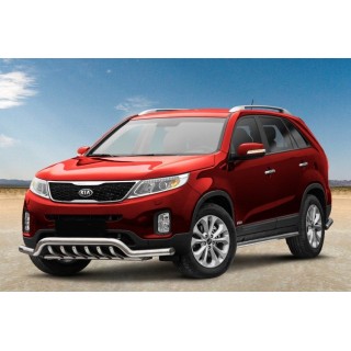 PARE BUFFLE-KIA-SORENTO-2012-2015-HOMOLOGUE INOX - PROTECTION BASSE  - GRILLE