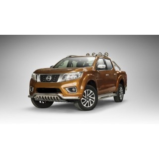 PARE BUFFLE-NISSAN-NAVARA-P-300-2016-AUJOURD'HUI- HOMOLOGUE INOX - PROTECTION BASSE