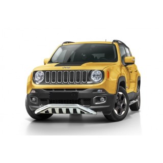 PARE BUFFLE-JEEP-RENEGADE-2014-2018 HOMOLOGUE INOX - PROTECTION BASSE - PLAQUE