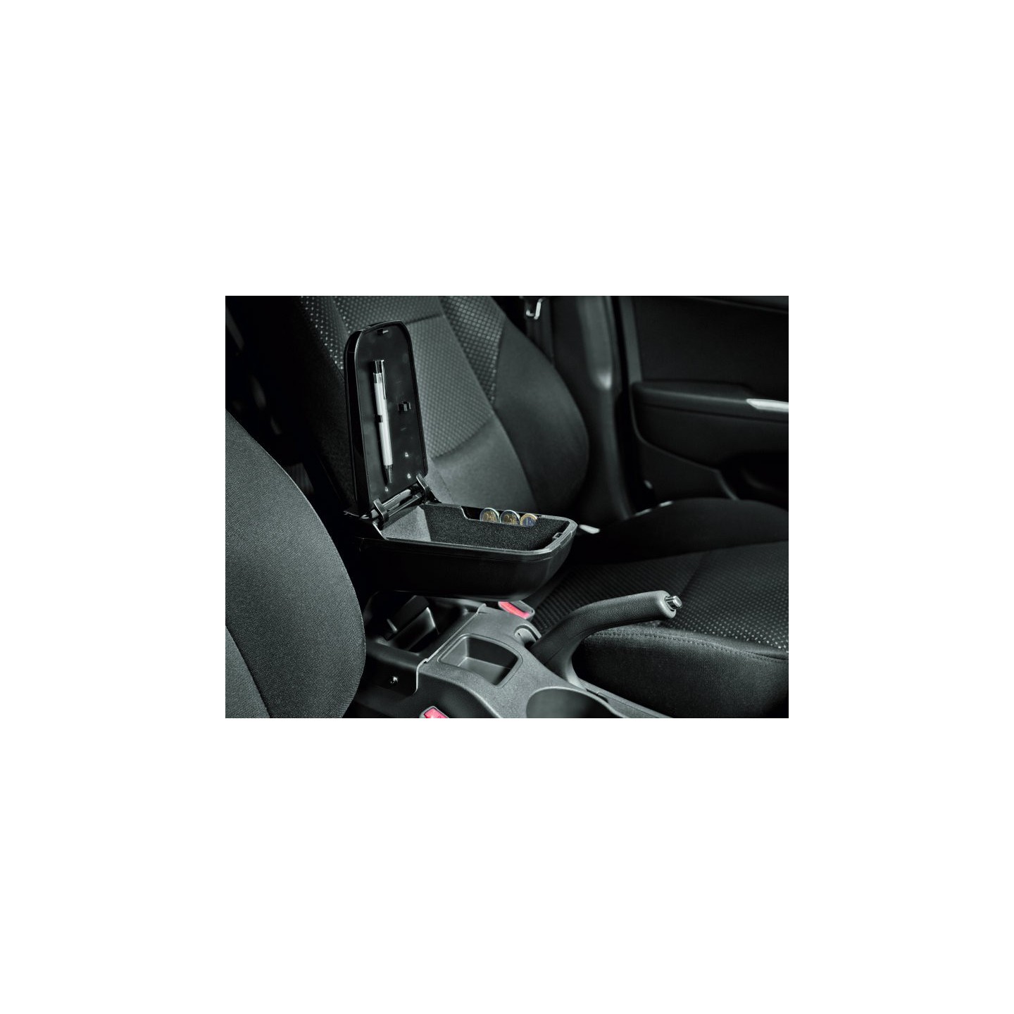 Accoudoir Central Avec Rangement Pour Peugeot 307 CC - 3 Ports USB, Cuir PU, Noir Et Rouge