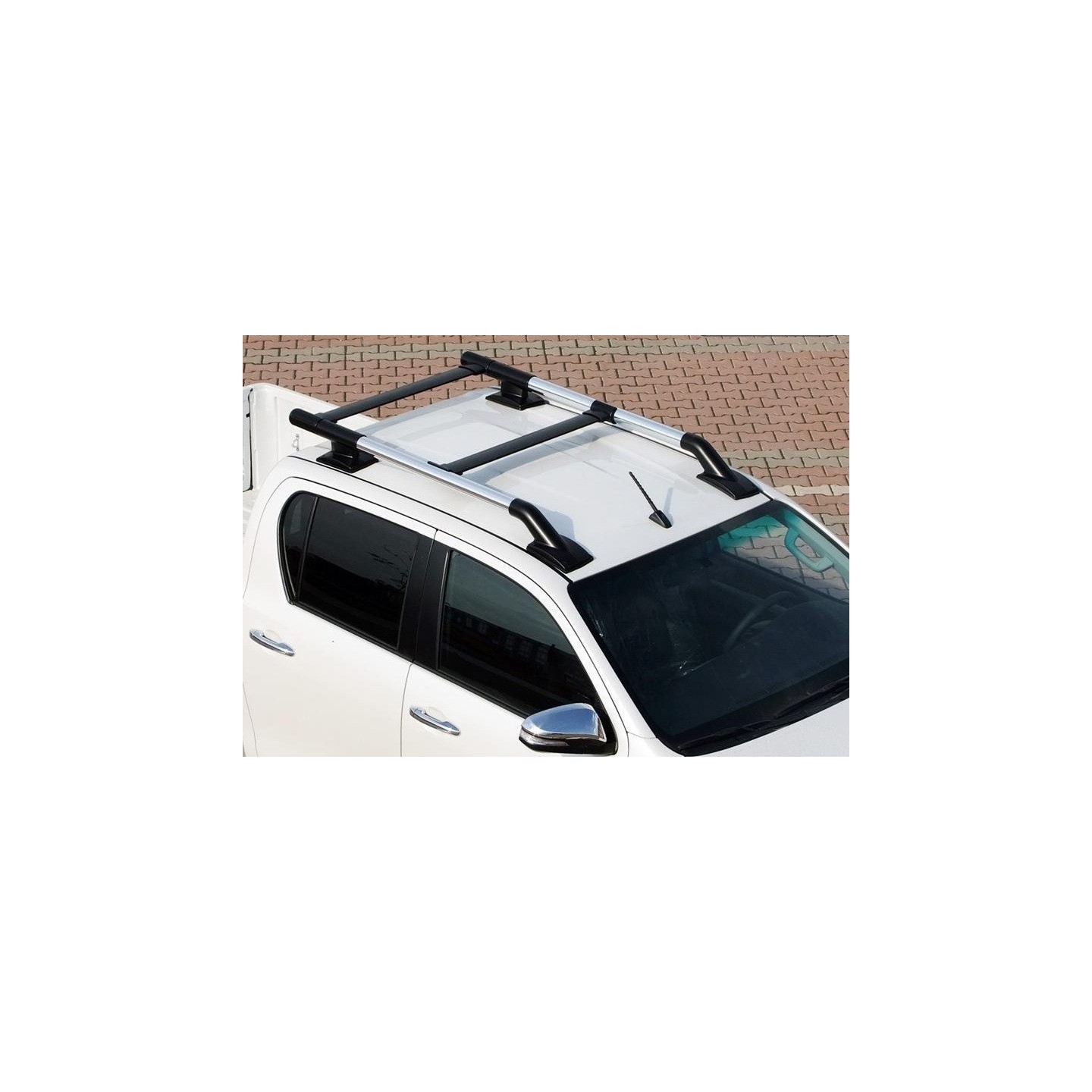 Barres De Toit MITSUBISHI L 200 DOUBLE CABINE 2005 2015 Design2 Montage Avec Pince Toit Plat