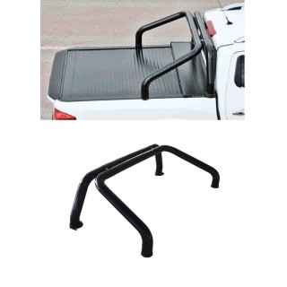 ROLL BAR-MITSUBISHI-L-200-2016-AUJOURD'HUI-INOX NOIR DOUBLE BARRES