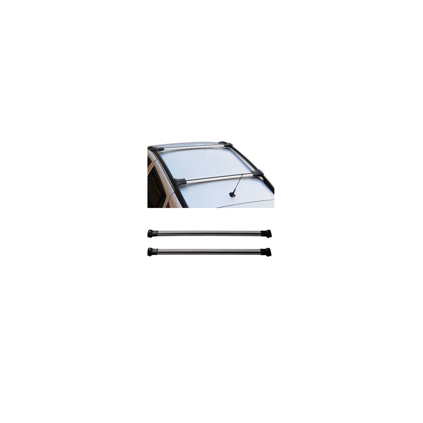 MDAK Compatible avec Renault Grand Scenic 4 2017-2022 HOOK Model Barres de Toit Railing Porte-Bagages de Voiture Noir Aluminium 2 Barres