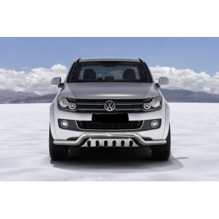 PARE BUFFLE-VOLKSWAGEN-AMAROK-2010-2016-HOMOLOGUE INOX - PROTECTION BASSE - PLAQUE