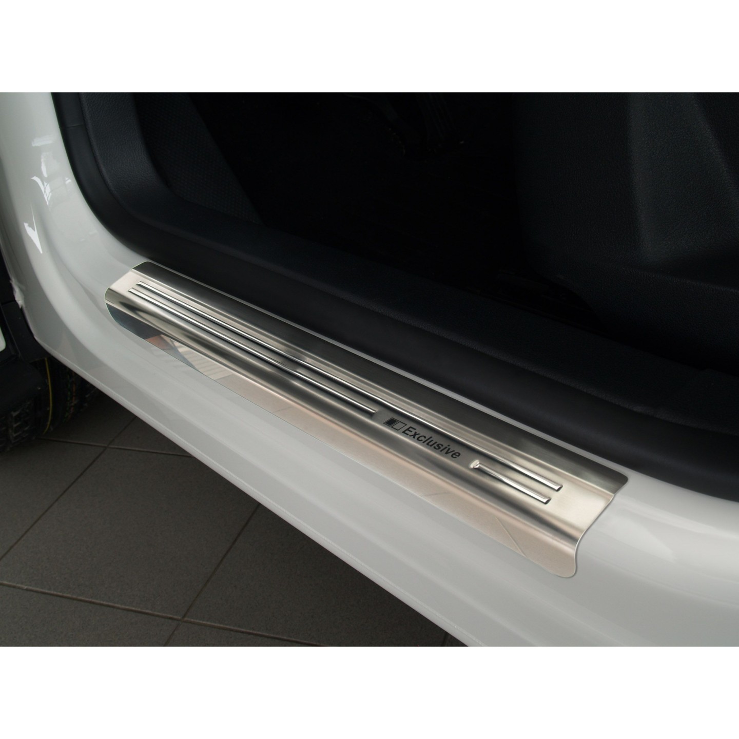 ODOKIT Seuil De Porte Protection Fibre Carbone Noir 4 Pièces - Compatible Opel Mokka
