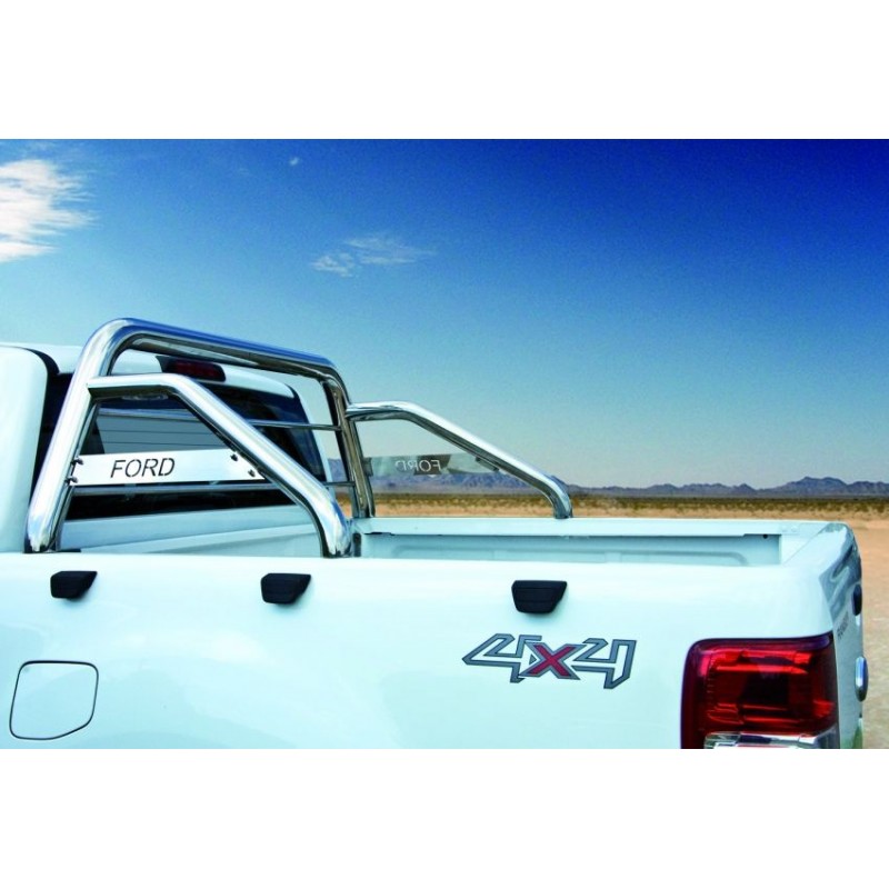 ROLL BAR-FORD-RANGER-DOUBLE-CABINE-2012-AUJOURD'HUI DOUBLE BARRES INOX 76mm