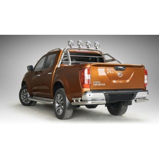 ROLL BAR-NISSAN-NAVARA-NP-300-DOUBLE-CABINE-2016-AUJOURD'HUI DOUBLE BARRES INOX 76mm