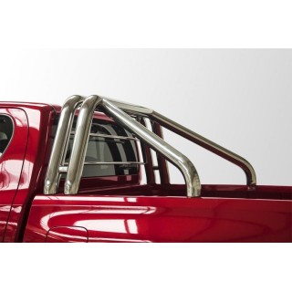 ROLL BAR-TOYOTA-HI-LUX-DOUBLE-CABINE-2016-AUJOURD'HUI  DOUBLE BARRES-INOX 76mm