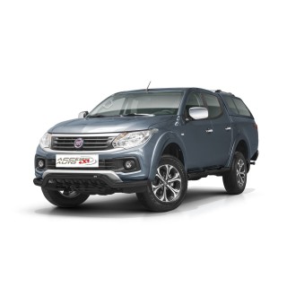 PARE UFFLE-FIAT-FULLBACK-2016-AUJOURD'HUI- HOMOLOGUE INOX NOIR -PROTECTION BASSE - GRILLE