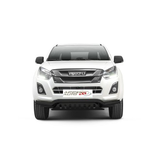 PARE BUFFLE-ISUZU-D-MAX-2017-2020- HOMOLOGUE INOX NOIR - PROTECTION BASSE- PLAQUE