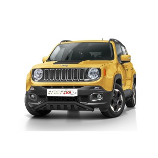 PARE BUFFLE-JEEP-RENEGADE-2014-2018 HOMOLOGUE INOX NOIR - PROTECTION BASSE - PLAQUE