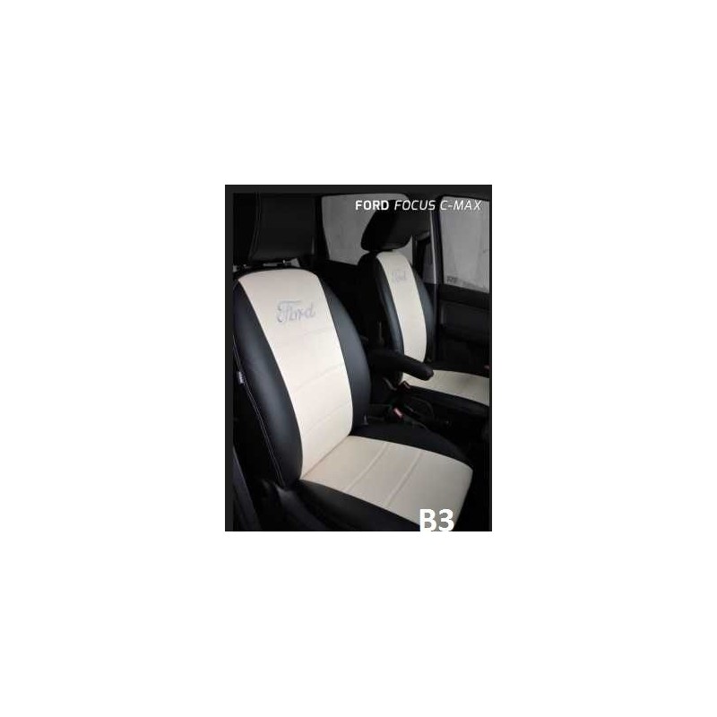 Housses en Jacquard/Simili Cuir pour PEUGEOT Expert 2016+ - 1 siège  conducteur + 1 banquette 2 places (compatible airbag)