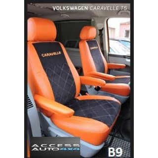 Housse Siege Auto-FORD-RANGER-2012-2022 simili-cuir-BICOLORE AVANT