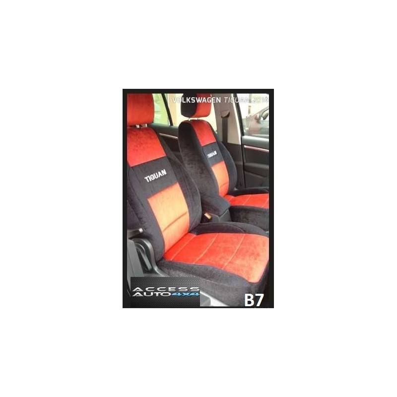 Housses de siège auto sur mesure Mazda BT50 1 double cab (2006-2011) Simili  cuir rouge