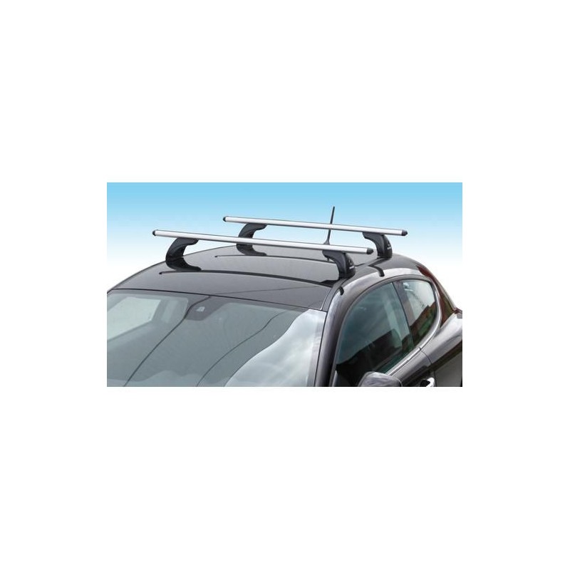 2 barres de toit Aluminium avec fixations sur portières GREEN VALLEY :  Renault CLIO 4