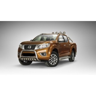 PARE BUFFLE-NISSAN-NAVARA-NP300-2016-AUJOURD'HUI- HOMOLOGUE  INOX NOIR  - PLAQUE 