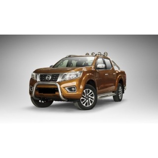 PARE BUFFLE-NISSAN-NAVARA--300-2016-AUJOURD'HUI- HOMOLOGUE INOX NOIR  70mm