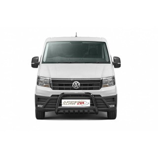 PARE BUFFLE-VOLKSWAGEN-CRAFTER-2017-AUJOURD'HUI- HOMOLOGUE INOX NOIR - PLAQUE