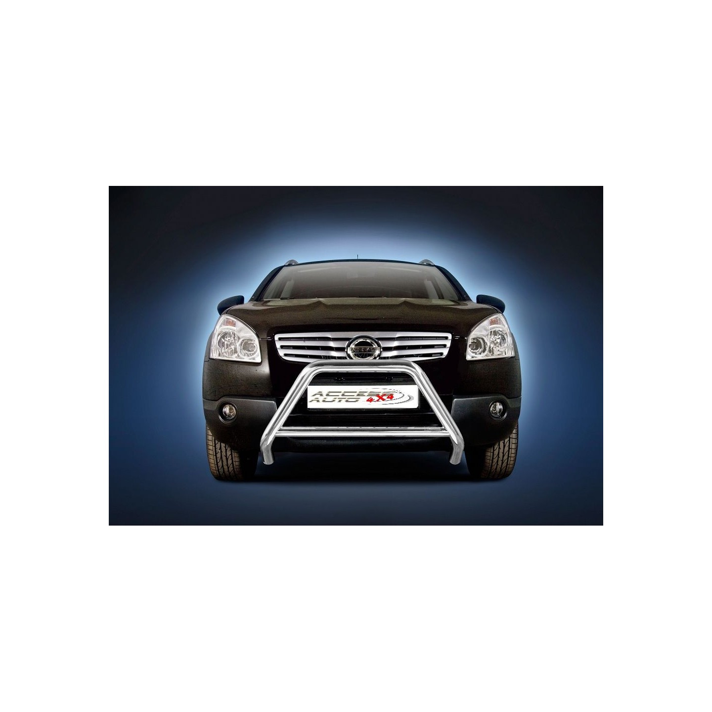 Pare-Buffle Avant Pour Nissan Qashqai +2 2008-2010 en Acier Inoxy Argent