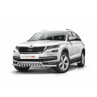 PARE BUFFLE-SKODA-KODIAQ-2017-AUJOURD'HUI-HOMOLOGUE INOX Protection Basse