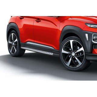 marche pieds-HYUNDAI-KONA-2017-aujourd'hui-Aluminium Plat ABS GRIS