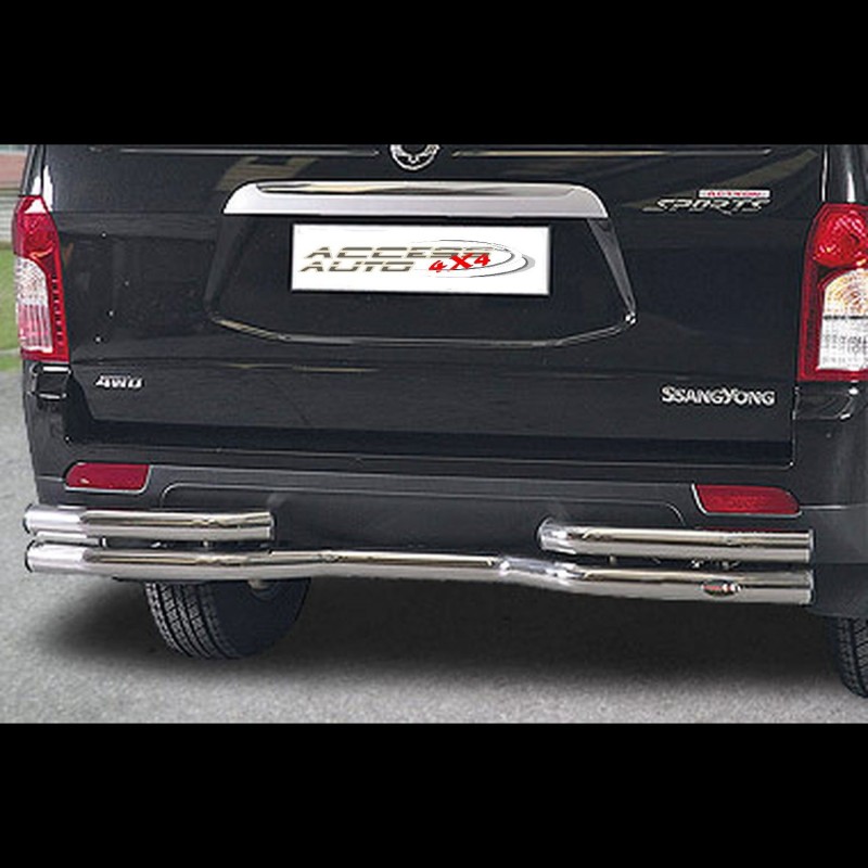 Protection-ARRIERE-SSANGYONG-ACTYON-SPORT-2012-2017 INOX DOUBLE BARRES 63mm