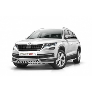 PARE BUFFLE-SKODA-KODIAQ 2016-2021 HOMOLOGUE INOX Protection Basse - Plaque