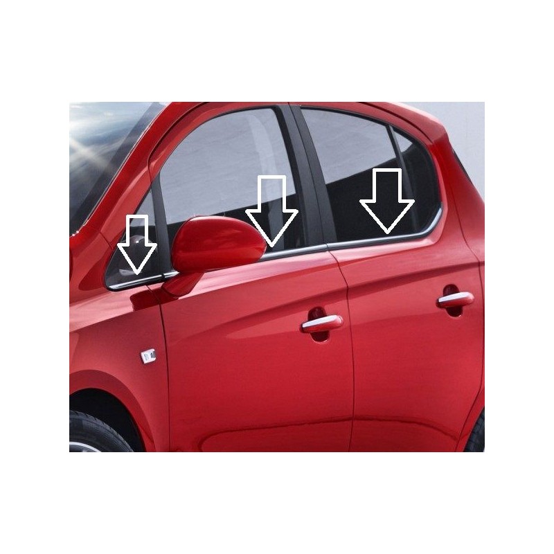 Baguette de Fenetre OPEL CORSA 5 portes 2015 AUJOURD'HUI INOX CHROME - Access Utilitaire - Vente en ligne d'accessoires auto et Véhicules Utilitaires