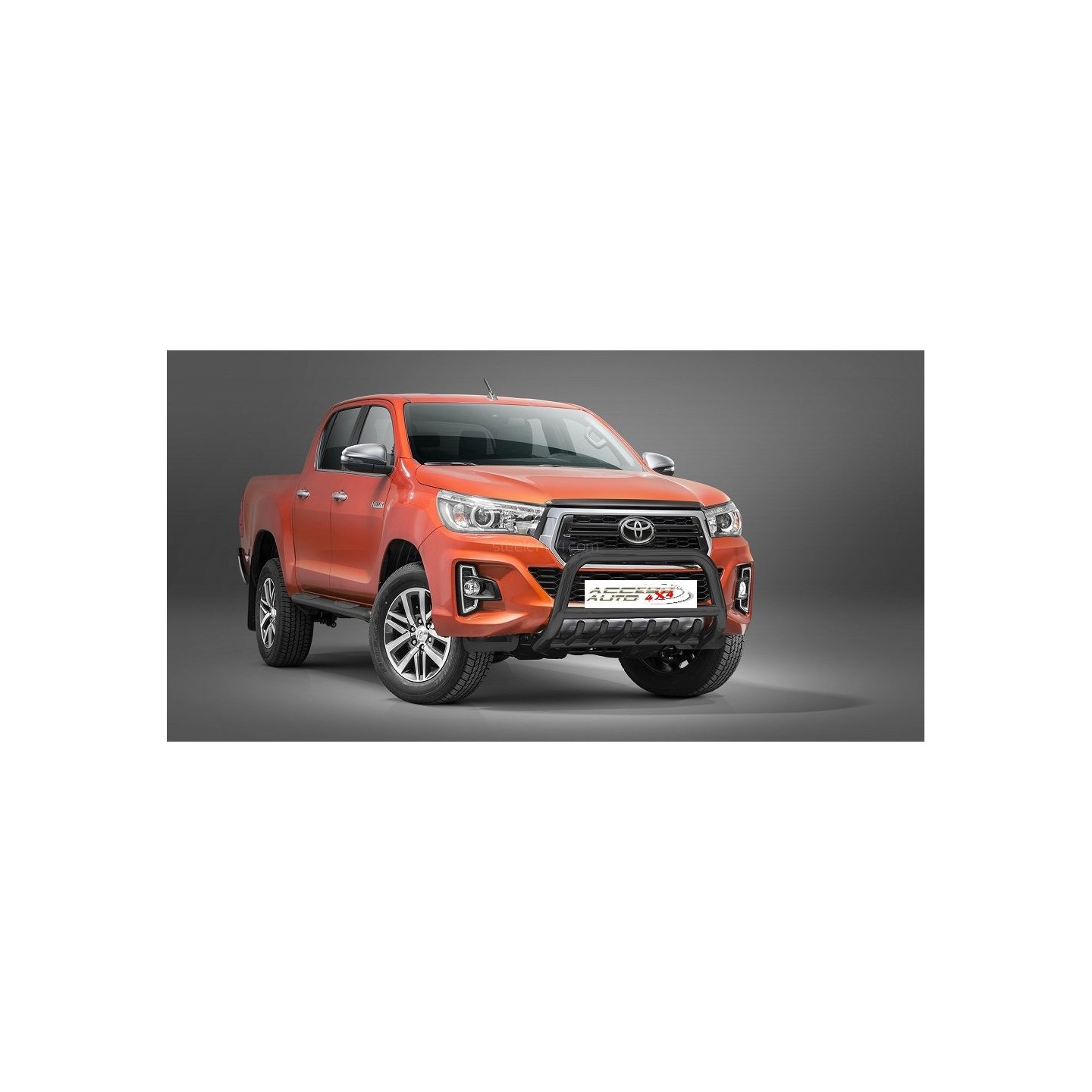 Pare-buffle Avant Noir Pour Toyota Hilux (à Partir De 2018) – Acier Inoxydable AISI 304 – Diamètre 70 Mm – Kit De Fixation Inclus