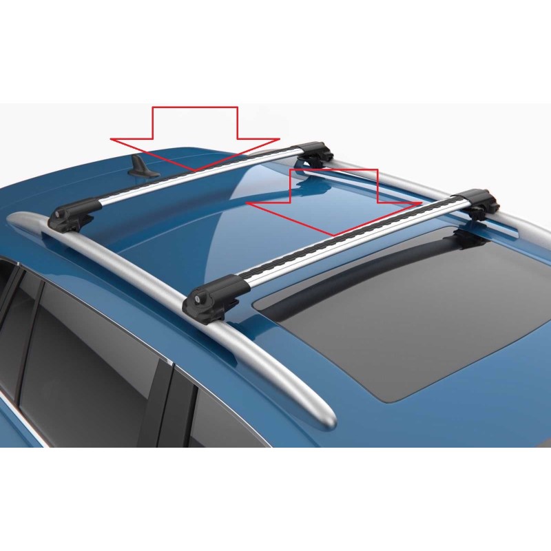 Barres de toit transversales pour Jeep Grand Cherokee 2005-2010 Aluminium Gris