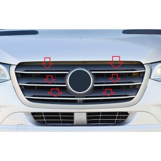 Element grille calandre-MERCEDES SPRINTER-2018-AUJOURD'HUI  INOX CHROME 5 PIECES