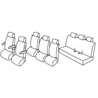 Housses siege auto sur-mesure tissus -VOLKSWAGEN-TRANSPORTER-T5-CARAVELLE-8-PLACES-2003-2015